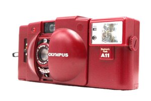 【ト長】OLYMPUS オリンパス XA2 A11 フラッシュ フィルムカメラ D・ZUIKO 1:3.5 f=35mm レッド系カラー IR000IOE38