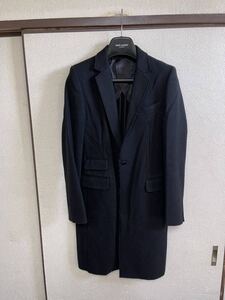 【即決】【良品】JOHN LAWRENCE SULLIVAN ジョンローレンスサリバン CHESTER COAT チェスターコート ロングジャケット BLACK ブラック