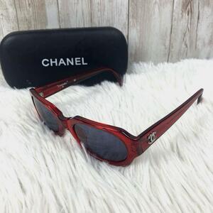 CHANEL シャネル サングラス 眼鏡 メガネ サイドロゴ ココマーク クリアレッド 赤 06919-91664 イタリア ロゴ メンズ レディース