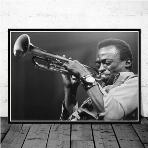 マイルズ デイビス 大 ポスター 70x50cm グッズ ジャズ トランペット デイヴィス 雑貨 フォト アート 大判 アメリカ Miles Davis 4