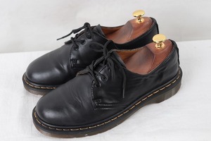 ドクターマーチン UK7/25.5cm-26.0cm/3ホール 黒 ブラック ブーツ レザー メンズ レディース dr.martens 中古 古着 dm3444