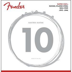 Fender Super 250 Guitar Strings, Nickel Plated Steel, Ball End, 250R.010-.046 エレキギター弦〈フェンダー〉