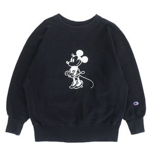 チャンピオン×ディズニー リバースウィーブ ミニー レディース L 黒 Champion Disney REVERSE WEAVE 