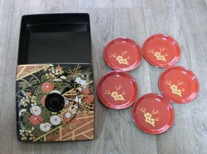 重箱 取皿付 運動会 イベント 遠足 おでかけ 花見 紅葉 行楽【中古品】