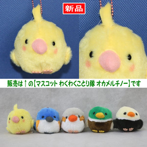 【送料無料/即決】マスコット 鳥 わくわくことり隊 オカメルチノー イエロー 1個 ボールチェーン付 アミューズ 1001