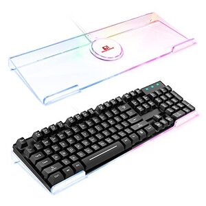 コンピューターキーボードスタンド PCキーボードスタンド キーボードスタンド 高級アクリルpc 366種類のRGB LEDバックライト キーボー