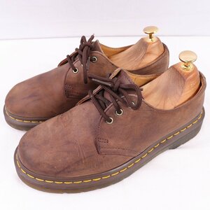 ドクターマーチン UK5/23.5cm-24.0cm/3ホール 茶 ブラウン ヌバック ブーツ レディース dr.martens 中古 古着 dm3898