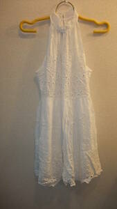 ★FOREVER 21★フォーエバー21ワンピースドレスアメリカ USサイズS One Piece summer dress white　白着丈82Cm　SLEEVELESS　USED IN JAPAN