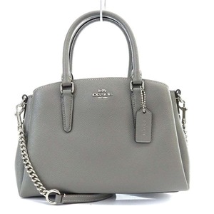 コーチ COACH ミニセージ キャリーオール ハンドバッグ ショルダーバッグ 2way 斜め掛け チェーン レザー グレー F28977 /YO6 レディース