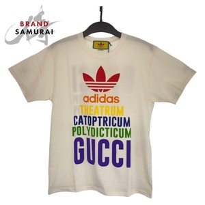 新品未使用 GUCCI グッチ GUCCI × adidas サイズXS マルチカラー コットン 717422XJEXJ9095 トップス ロゴプリント 男女兼用 405487