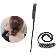 ダークブルークリスタルヘアクリップ人工ビーズ ヘアアクセサリー