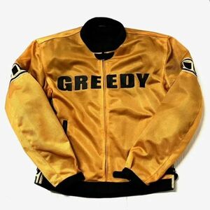 仙101 GREEDY メッシュジャケット 肩 肘 パッド入り LLサイズ イエローカラー グリーディ メンズ 黄色 アウター バイクジャケット