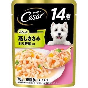 マース シーザー 14歳からの ごろっと蒸しささみ 彩り野菜入り 70g 犬用フード