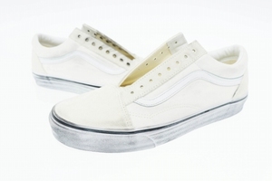 バンズ VANS OG Old Skool LX Stressed オールド スクール ストレスト USED加工 27.5 白 ホワイト ブランド古着ベクトル 中古▲■241018