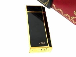 1円 ■美品■ Cartier カルティエ ペンタゴン 高級ガスライター ローラーガスライター 喫煙グッズ 喫煙具 ブラック系×ゴールド系 FD0862