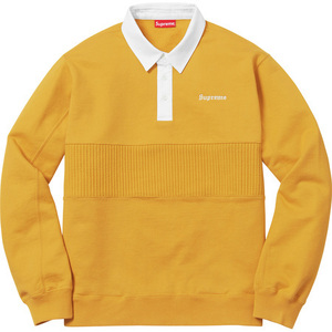 希少★新品本物【MUSTARD★Mサイズ】★Rugby Sweatshirt ラグビースウェットシャツ 正規店購入 シュプリーム 限定 入手困難 Supreme 2017AW