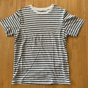 MUJI 無印良品 レディース トップス Tシャツ 白黒グレーボーダー柄 WOMEN サイズ M 綿100% 中古品 美品 1シーズン使用 美品 送料無料