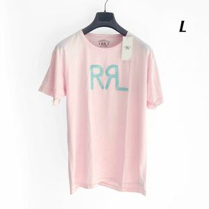 22FW新品 DOUBLE RL RRL ロゴ ジャージー グラフィック Tシャツ ラルフローレン ダブルアールエル 半袖 カットソー ニット ピンク Lサイズ