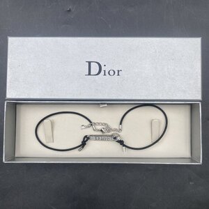 Z194 Dior ディオール ロゴ プレート チョーカー ネックレス ペンダント シルバーカラー アクセサリー ジュエリー レディース 箱付き