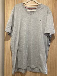 TOMMY HILFIGERトミーヒルフィガーVネックTシャツ（新品）グレーXL 半袖Tシャツ