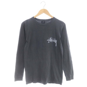 ステューシー STUSSY 長袖Tシャツ カットソー ロゴプリント S チャコールグレー /DO ■OS メンズ