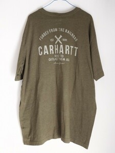 Carhartt カーハート ポケットTシャツ 半袖 モスグリーン ２XL オーバーサイズ ビッグサイズ 