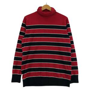 TOMMY HILFIGER トミーヒルフィガー ボーダー タートルネック　セーター ニット sizeL/赤