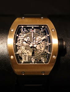 RICHARD MILLE/リシャールミル 腕時計 RM010 AG RG 18K/750/ローズゴールド ラバー/ブラック スケルトン オートマチック メンズ 【 I948 】