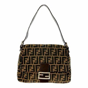 FENDI フェンディ 26325 キャンバス レザー ズッカ柄 マンマバケット ワンショルダーバッグ ブラウン 193984 ショルダーバッグ