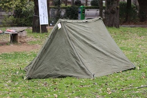 【中古】PUPテント　USA　両面開放製作済　パップテント　bp style S-Ⅰtype Double window中古加工済　軍幕アメリカ　63