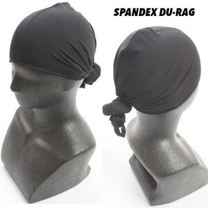 スパン ドゥーラグ 黒 DU-RAG【ブラック】ドゥラグ スパンデックス SPANDEX DURAG 伸縮 素材 ヘルメット ストリート ビーニー アメージング