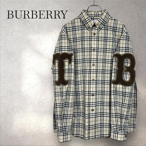 バーバリー BURBERRY 長袖シャツ ノバチェック TB ロゴ ベージュ