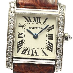 カルティエ CARTIER W5001256 タンクフランセーズSM K18WG アフターダイヤベゼル クォーツ レディース _774234