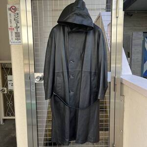 Yohji Yamamoto POUR HOMME ISAMU KATAYAMA BACKLASH ヨウジヤマモトプールオム　イサムカタヤマバックラッシュ レザーコート SIZE 2