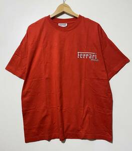 ★ Ferrari GEAR オフィシャル 半袖 Tシャツ 赤 レッド ロゴプリント トップス Mサイズ インド製