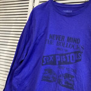 ATON 1スタ 青 バンド 長袖 Tシャツ ロンT セックスピストルズ SEXPISTOLS ロック 90s 00s ビンテージ 古着 卸 仕入れ