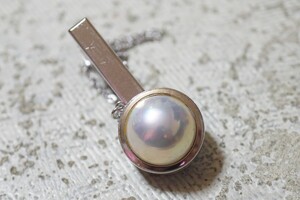 630 TASAKI/田崎真珠 マベパール タイピン ヴィンテージ アクセサリー SILVER刻印 ブランド 本真珠 パール マベ貝 半円真珠 冠婚葬祭