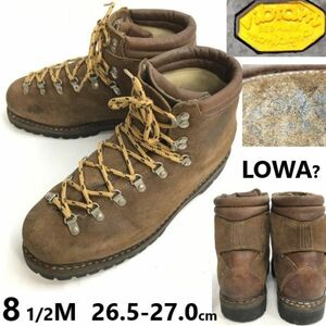 80s以前 ローバー LOWA?★Vintage/ビブラムソール/本革/トレッキングブーツ/シューズ【8.5/26.5-27.0茶】登山靴/Leather/shoes◆sWB116-10