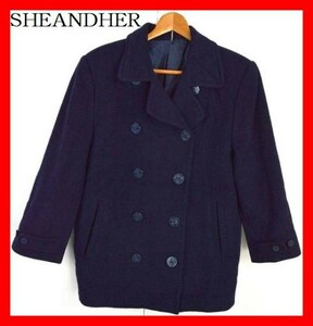 SHEANDHER カシミアピーコート M 紺色