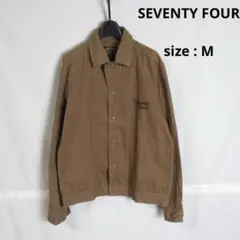 SEVENTY FOUR コットン ワーク ジャケット カバーオール M ロゴ