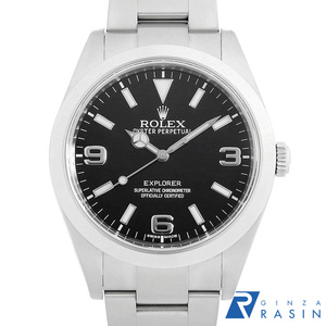 ロレックス エクスプローラーI 前期型 ブラックアウト 214270 ブラック ランダム番 中古 メンズ 腕時計　