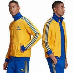 未使用 限定品 adidas originals アディダストラック ジャージ 上下セット 2020AW 70sビンテージ復刻 トレフォイルロゴ ジャージ 黄 青 M 