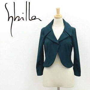 美品◆Sybilla シビラ 七分袖 ショート丈 ジャケット ダークグリーン S