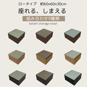 【送料無料】快適健康生活！畳収納ボックス ロータイプ い草 60x60x32 NA