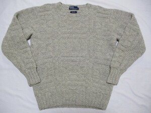 POLO ポロラルフローレン 90s HAND KNIT ハンドニット 総柄 ウールニット M ナイガイ