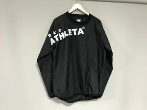 本物アスレタATHLETAナイロンセットアッププルオーバー長袖Tシャツパンツサーフミリタリースポーツフットサルサッカーメンズ黒ブラックL