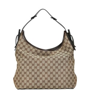 グッチ GGキャンバス ワンショルダーハンドバッグ 106242 ブラウン キャンバス レザー レディース GUCCI 【中古】