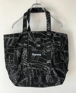 Supreme Gonz Map Denim Tote Bag washed black 2019SS シュプリーム ゴンズマップ トートバッグ ブラック 黒 デニム生地 コットン レア