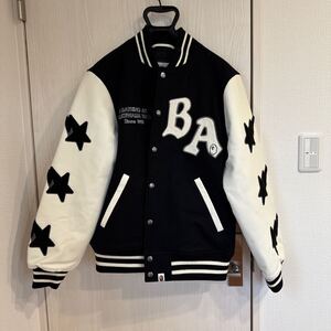 A BATHING APE RELAXED FIT VARSITY JACKET M