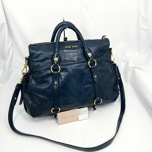 【極美品】Miu Miu/レザーリボン/2way/ゴールド金具/RT0524